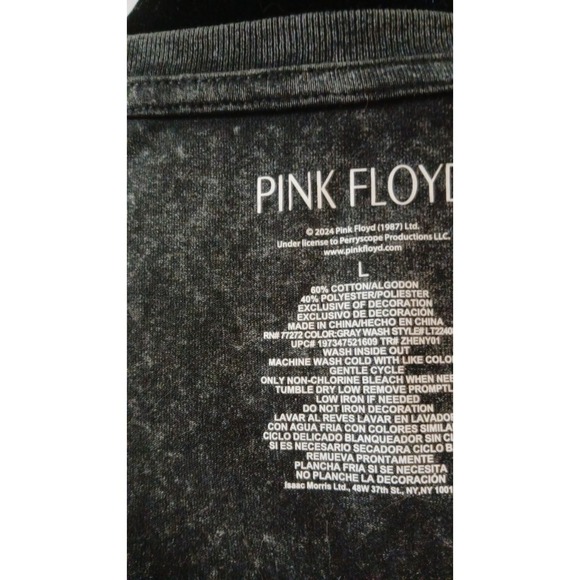 Pink Floyd The Dark Side of the Moon Graphic T Shirt Fringe Hem Women's L - Picture 3 of 5